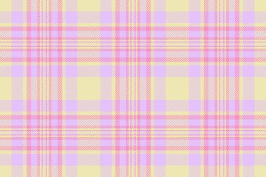 Ekoseli tekstil arka planının, vektör dokusu açık ve pembe renklerde kumaş desenine sahip tartan denetimi.