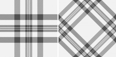 Tertemiz tartan ekosenin kumaş arkaplanı ve doku vektör kontrolü tekstili. Perde tasarımı trendleri için monokrom renklerini ayarla.