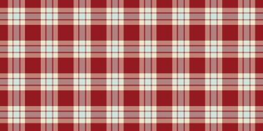 Giysi dokusu kontrol vektörü, folklor desenli kumaş arka plan. Kırmızı ve açık renkli, kusursuz ekose kumaş..