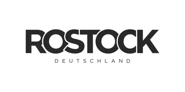 Rostock Deutschland Diseño Ilustración Vectorial Moderno Creativo Con Ciudad Alemania — Vector de stock