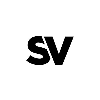 S ve V harfleri, SV logo tasarım şablonu. Şirket kimliği için asgari monogram tabanlı logotype.