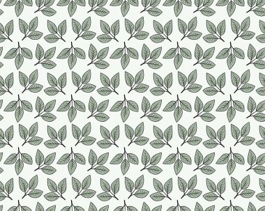 El çizimi çiçek desenli vektör tasarımı. Bitki ve yaprak ile basit bir süs. Kumaş baskı kumaşı.