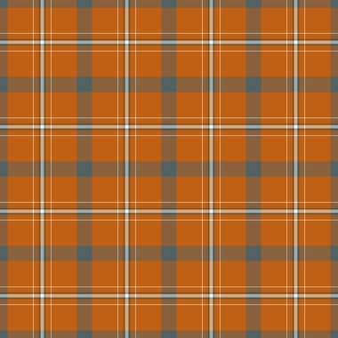 Özelleştirilmiş doku tartan vektörü, bant kumaşsız tekstil. Ekose desenli turuncu ve gri renklerde cinsel kontrol..
