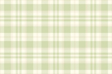 Tarafsız ekose dokusu pürüzsüz, materyal şablon kontrol vektörü. Aydınlık ve fildişi renginde özelleştirilmiş tartan arkaplan tekstil kumaşı.