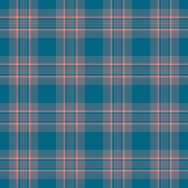 Pastel ve cyan renklerinde tekstil tartan kumaş arkaplan ile vektör desenli kusursuz ekose denetimi.