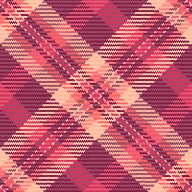 Pazarlama tartan ekose vektör, net kontrol tekstil dikişsiz. Hoş desenli arka plan kumaşı pembe ve kırmızı renkte.