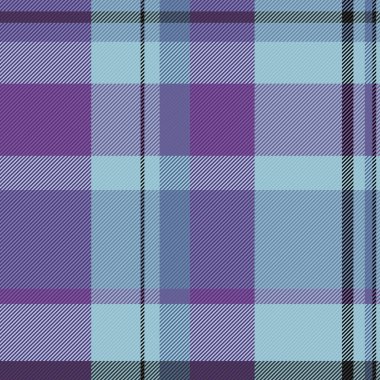 Antika vektör desenli arka plan, kumaş desenli tartan. Mor ve mavi renklerle seyrek kumaş ekoseli kontrol.