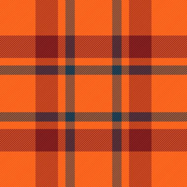 Parlak ve turuncu kabuk renklerinde desenli tartan kumaşlı desen kontrolü ekoseli tekstil arka planı.