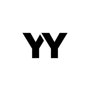 Y ve Y harfi, YY logo tasarım şablonu. Şirket kimliği için asgari monogram tabanlı logotype.