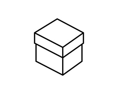 Teslimat vektör simgesi. Kargo karton kutu simgeleri. Karton paket imzalama çizgisi geometrik şekilleri.