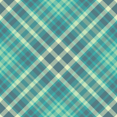 Kusursuz ekose kontrollü kumaş dokusu ışık ve cyan renklerinde desen kumaş vektör arka planı.