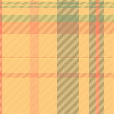 Turuncu ve kehribar renklerinde kumaş tekstil denetimi ile vektör desenli ekoseli arka plan.