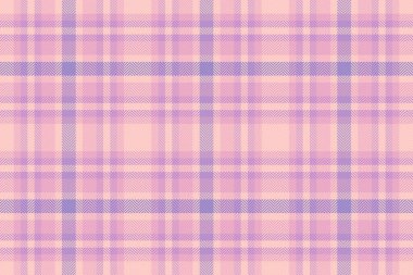 Açık ve pembe renklerde kumaş dokusunu kontrol eden kusursuz vektör ekoseli dokunun tartan arkaplanı.