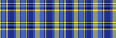 JPG desenli ekoseli, tüylü kumaş kumaşlı tartan. Makara vektör arkaplanı pürüzsüz mavi ve sarı renkli.