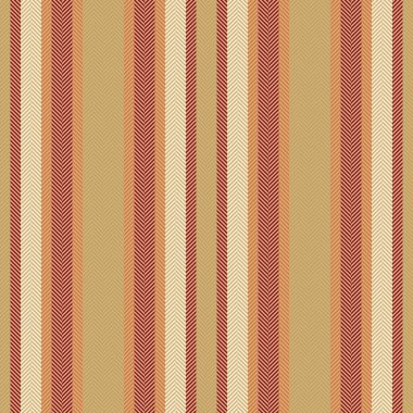 Kehribar ve kırmızı renklerde dikişsiz çizgi dokusu vektörü olan arkaplan çizgili kumaşın dikey desensel dokusu.