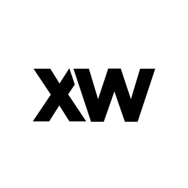 Trendy letter X and W, XW logo design template. Minimal monogram initial based logotype for company identity. clipart
