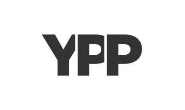 YPP logo tasarım şablonu güçlü ve modern kalın metinlerle. Basit ve minimal tipografi içeren ilk tabanlı vektör logosu. Moda şirket kimliği.