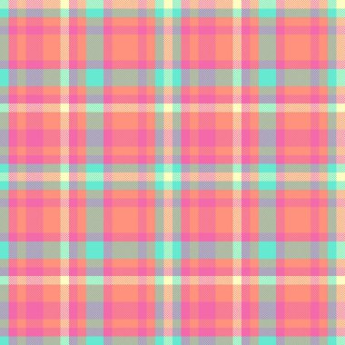 Yerli dikişsiz tekstil ekose, satılık tartan vektör deseni. Dikilmiş kumaş arka plan kontrolü kırmızı ve pembe renklerde.