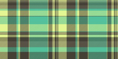 Ekim ayının kusursuz tekstil kumaşı, tartan vektör modelini kontrol ediyor. Uyum dokusu arkaplan kontrolü ekoseli koyu ve nane rengi.