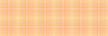 Ufuk desenli ekose tartan, desensiz vektör arkaplan. Şenlikli tekstil kumaş deseni turuncu ve kehribar rengi kontrolü.
