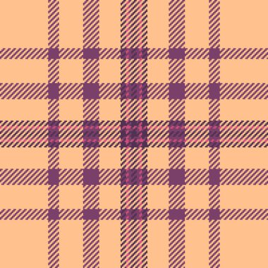 Tartan vektör ekosesinin arkaplan tekstil dokusu kontrol desenli turuncu ve pembe renklerde dikişsiz.