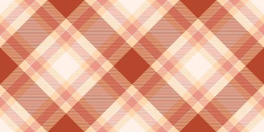 Şenlikli tekstil kumaşı, dikişsiz, diğer vektör desenli kumaş. Çizilmiş desen ekose arka plan kontrolü kırmızı ve turuncu renkte.