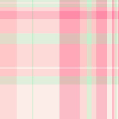 Ekose kumaş arka planının açık ve kırmızı renklerde dikişsiz vektör tekstil desenli tartan dokusu kontrolü.