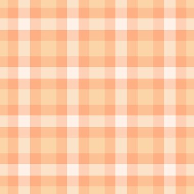 Ekose desenli turuncu ve açık renkli ekose kumaşlı şablonun arka plan vektör dokusu.