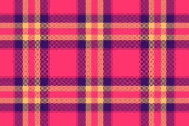 Kırmızı ve mor renklerde arka plan kumaş desenli tartan desenli ekoseyi kusursuz bir şekilde kontrol et.