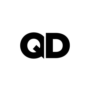 Trendy letter Q and D, QD logo design template. Minimal monogram initial based logotype for company identity. clipart