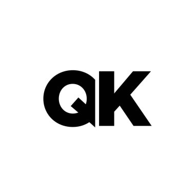 Q ve K harfi, QK logo tasarım şablonu. Şirket kimliği için asgari monogram tabanlı logotype.