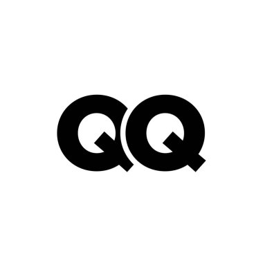 Q ve Q harfi, QQ logo tasarım şablonu. Şirket kimliği için asgari monogram tabanlı logotype.