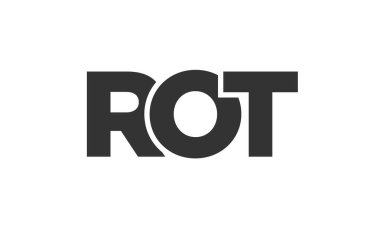 ROT logo tasarım şablonu güçlü ve modern kalın metinlerle. Basit ve minimal tipografi içeren ilk tabanlı vektör logosu. Moda şirket kimliği.