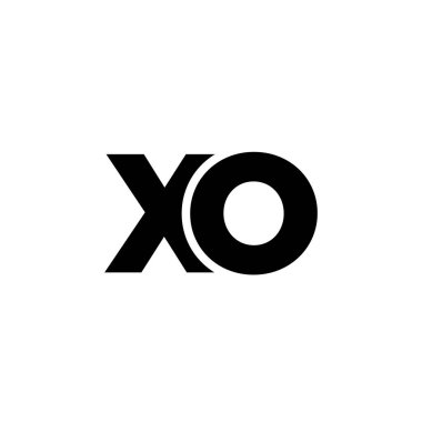 Moda harfi X ve O, XO logo tasarım şablonu. Şirket kimliği için asgari monogram tabanlı logotype.
