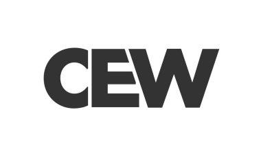 CEW logo tasarım şablonu güçlü ve modern kalın metinlerle. Basit ve minimal tipografi içeren ilk tabanlı vektör logosu. Moda şirket kimliği.
