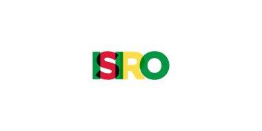 Kongo ambleminde parmak izi ve ağ için Isiro var. Tasarım, modern yazı tipinde cesur tipografiye sahip geometrik stil, vektör illüstrasyonuna sahiptir. Beyaz arkaplanda izole edilmiş grafiksel slogan harfleri.