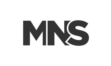 MNS logo tasarım şablonu güçlü ve modern kalın metin ile. Basit ve minimal tipografi içeren ilk tabanlı vektör logosu. Moda şirket kimliği.