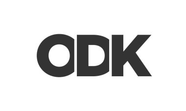 ODK logo tasarım şablonu güçlü ve modern kalın metinlerle. Basit ve minimal tipografi içeren ilk tabanlı vektör logosu. Moda şirket kimliği.