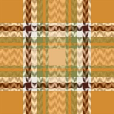 Ekose kontrol deseni turuncu ve kırmızı renklerde. Kusursuz kumaş dokusu. Tartan tekstil baskı tasarımı.
