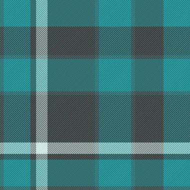 Cyan ve koyu renkli vektör desenli kumaşın ekose arkaplan kontrolü.