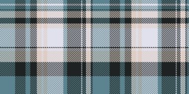 Dekor vektör desenli ekose, kusursuz kumaş ekoseli. Kelt arkaplan kontrolü dokusu siyah ve cyan renkli.