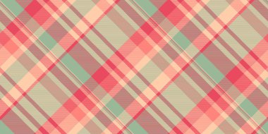 Parti doku dokusu kalıbı, vektör tartan kontrolü. Moda arka plan ekoseli, kırmızı ve pastel renkli, kusursuz tekstil..