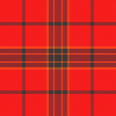 Dikensiz kumaş kazıyın, arka plan tekstil ekose sipariş edin. Kırmızı ve koyu renklerde popüler doku kontrol vektörü.