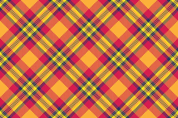 Retro tekstil dokusu arka plan, kostüm desenli kumaş ekose. Atölye, kehribar ve kırmızı renklerdeki kusursuz tartan vektörünü kontrol et.