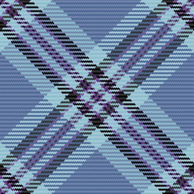 Ekose vektör arkaplanının kumaş kumaşı mavi ve açık renklerde dikişsiz deseni ile birlikte..