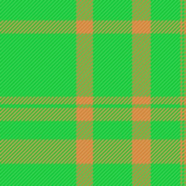 Perde desenli tekstil, latin dikişsiz vektör tartan. Arka plan kumaş denetimini yeşil ve turuncu renklerle yapın.