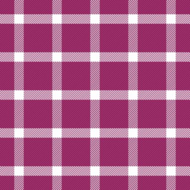 Arka plan tekstil modelini geliştirme, basitlik vektör ekose kumaşı. Ekran dokusu pembemsi ve beyaz renklerde tartan tortusu.