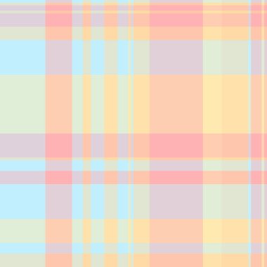 Desenli tekstil arka planı, bebek vektör tartan dokusu tasarlıyor. Pürüzsüz ekoseli kumaş, açık ve turuncu renkli..