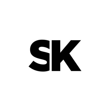 S ve K harfleri, SK logo tasarım şablonu. Şirket kimliği için asgari monogram tabanlı logotype.