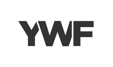 YWF logo tasarım şablonu güçlü ve modern kalın metinlerle. Basit ve minimal tipografi içeren ilk tabanlı vektör logosu. Moda şirket kimliği.